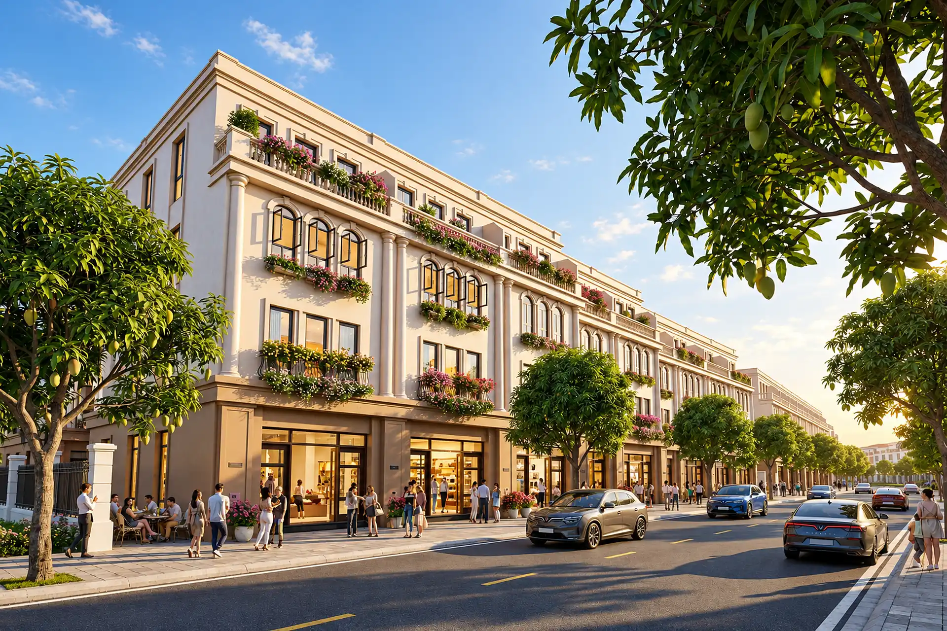 Phối cảnh mặt trước Liền Kề Shophouse mặt tiền 6m