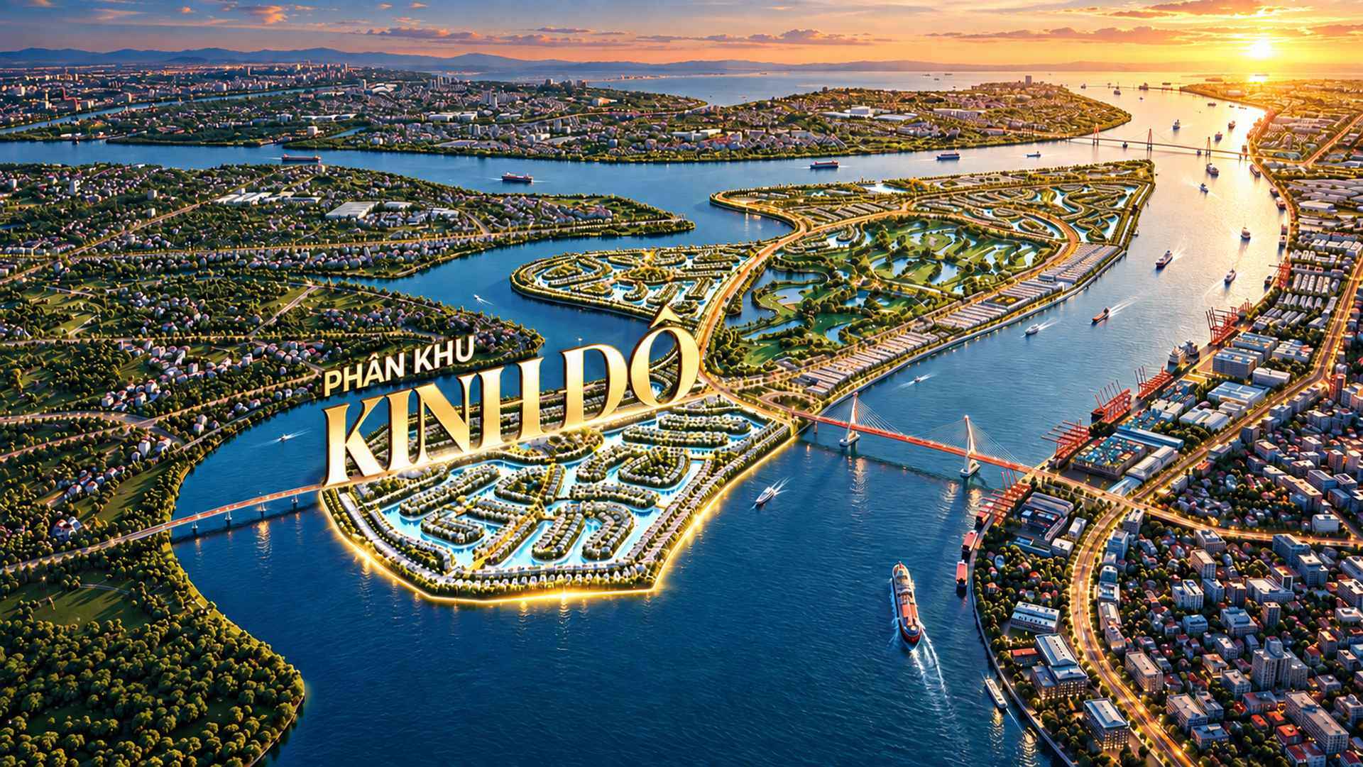 Phân khu Kinh Đô nằm tại nơi giao thoa giữa 2 dòng sông tự nhiên
