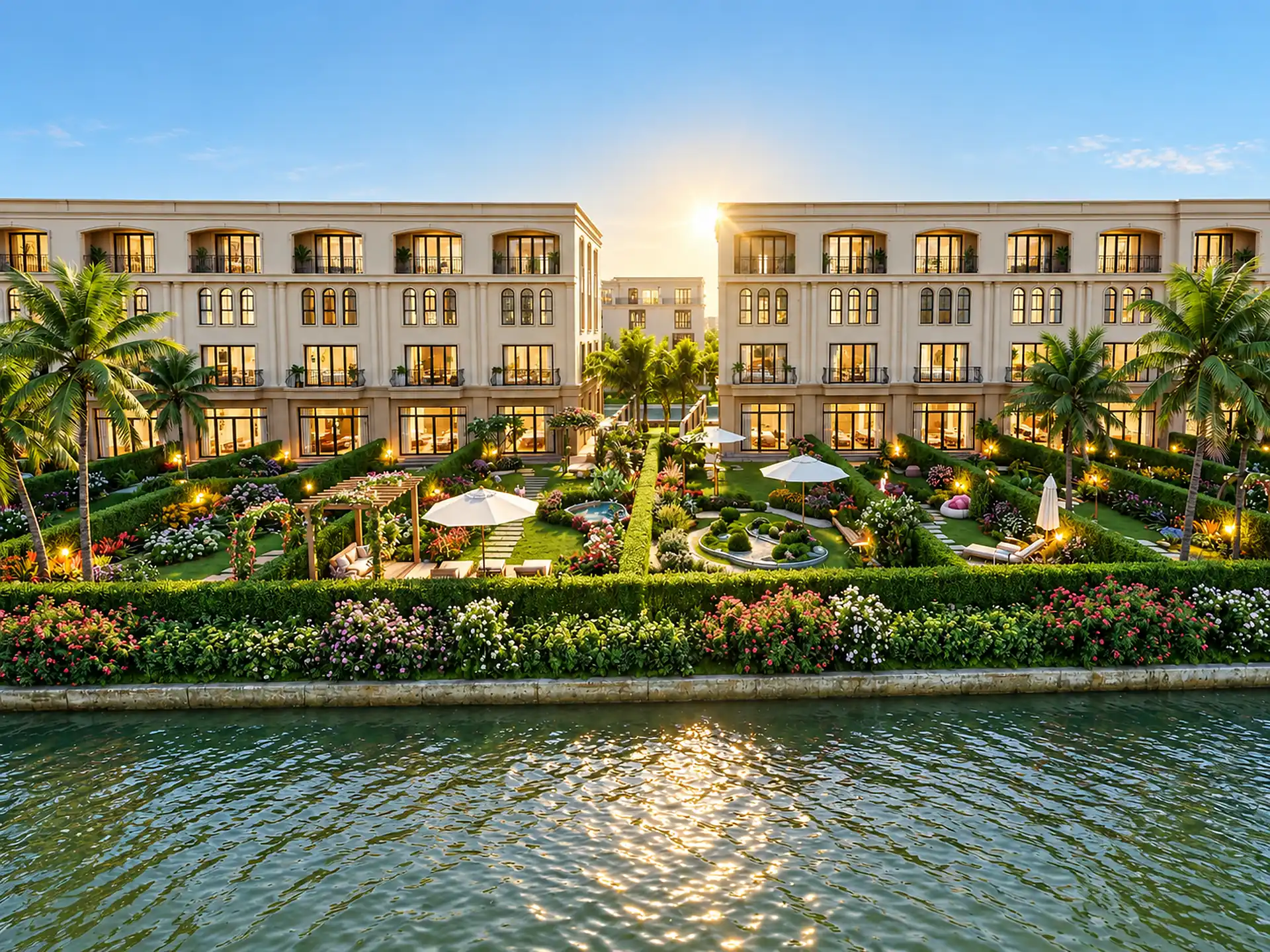 Sân vườn 100 - 135 m2 sau nhà ven sông tự nhiên