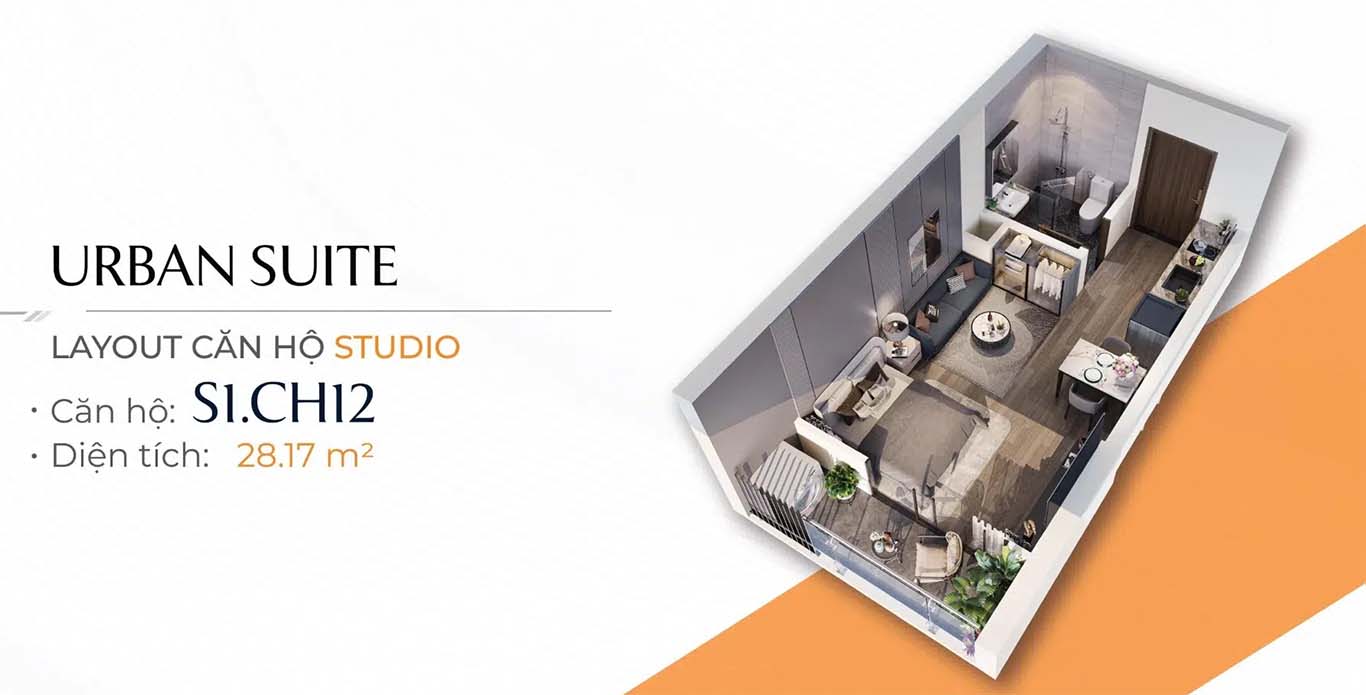 Layout thiết kế căn hộ Studio The Harbor Skyline Vũ Yên
