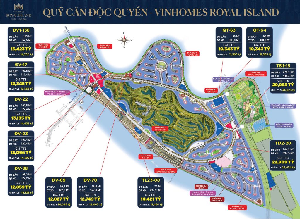 Quỹ căn Vinhomes Royal Island Vũ Yên
