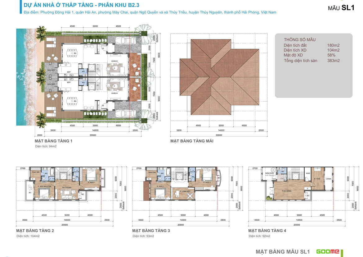 Layout thiết kế từng tầng song lập Thiên Đường, Thiên Đường 3A
