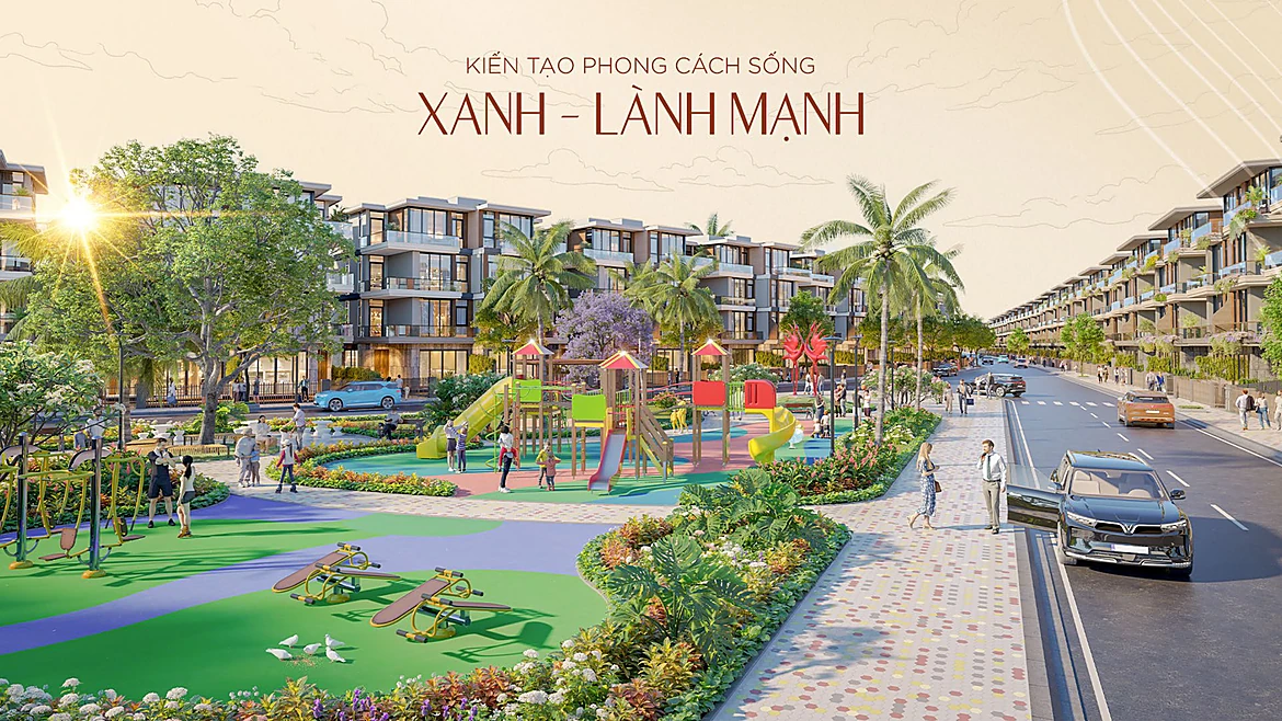 Công viên nội khu The Tropic nổi bật với không gian xanh lành mạnh