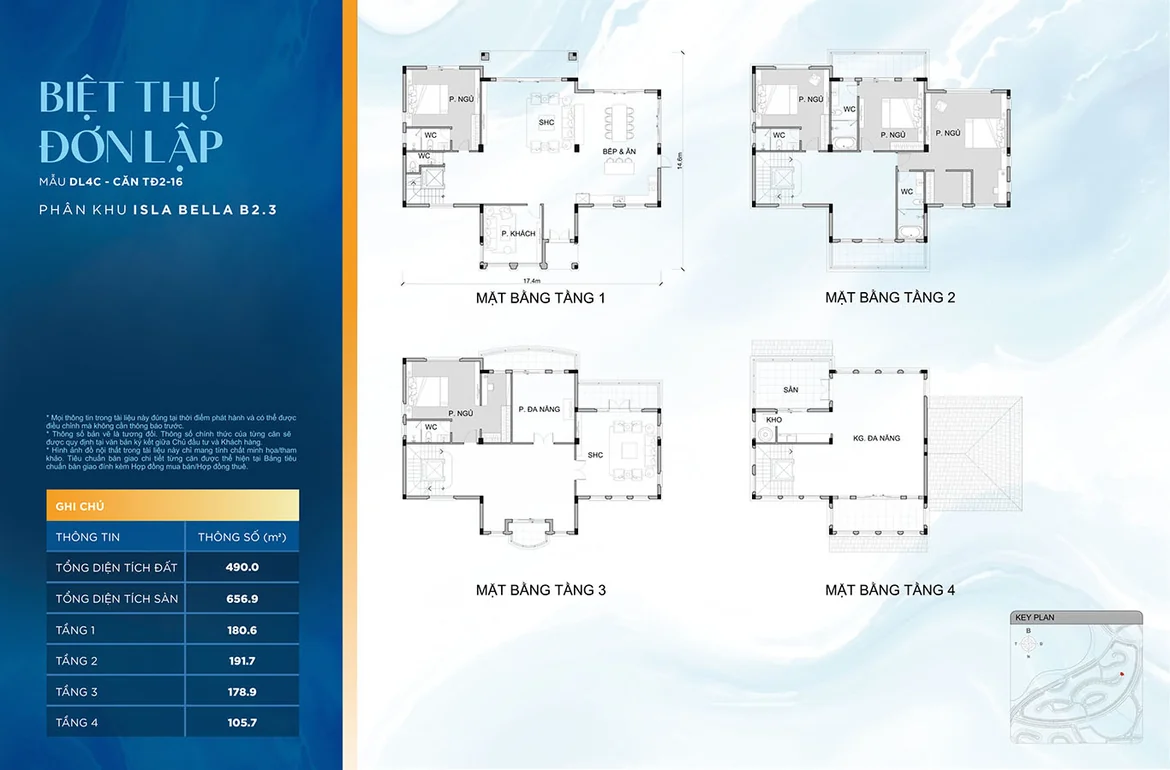 Layout thiết kế biệt thự đơn lập 490 m2