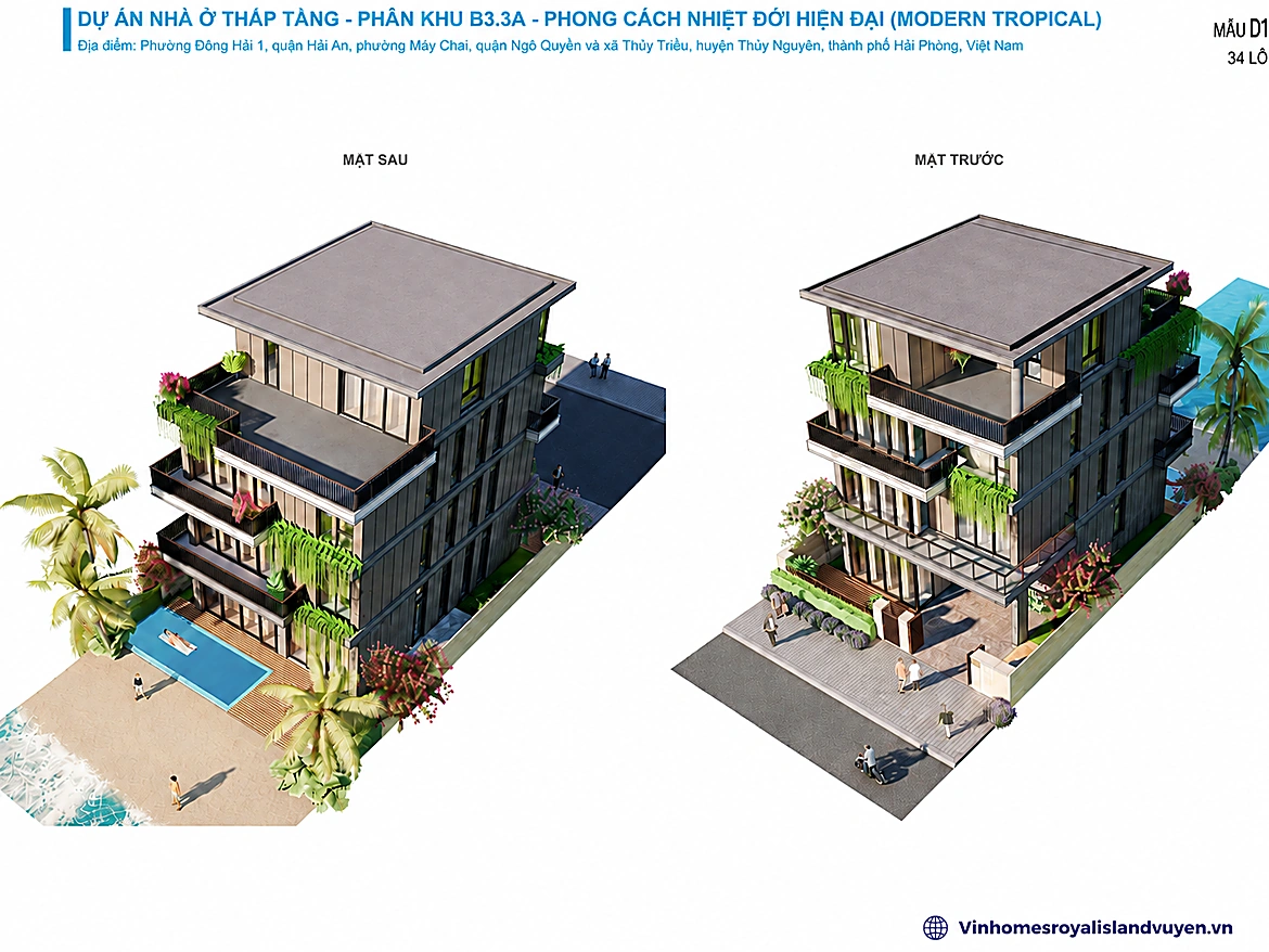 Mẫu thiết kế biệt thự đơn lập The Tropic Hoàng Thành