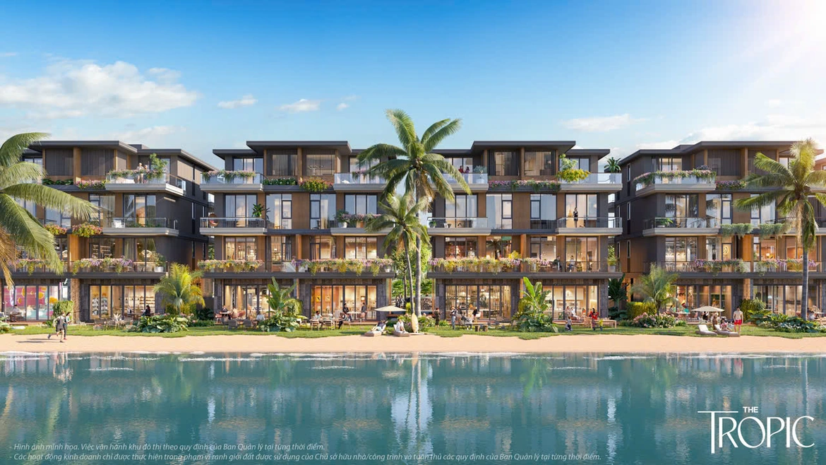 Phối cảnh biệt thự song lập The Tropic Hoàng Thành mặt sau 