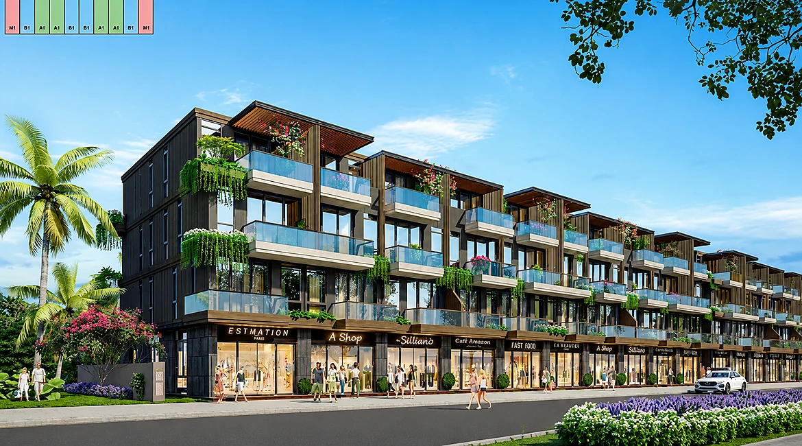 Phối cảnh nhà phố Shophouse The Tropic Hoàng Thành