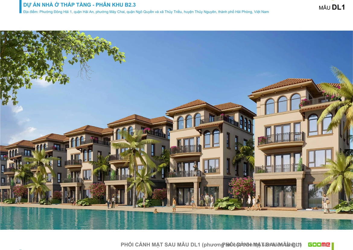 Thiết kế biệt thự đơn lập 270m2 mặt sau DL1