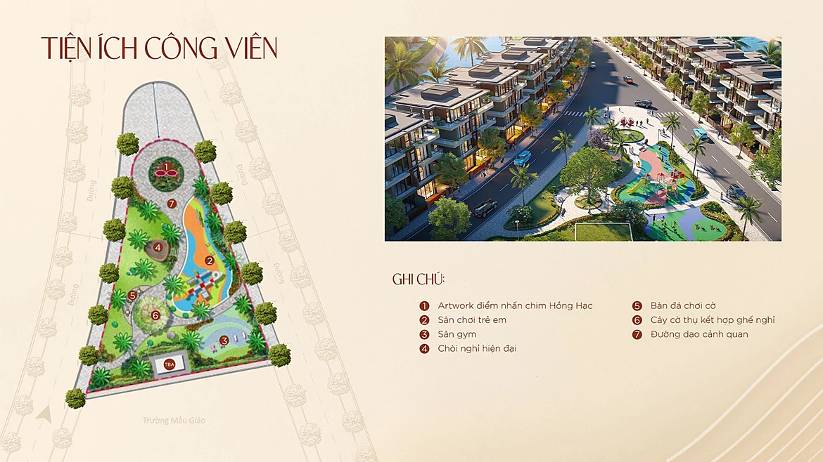 Công viên nội khu tại trục đường Hoàng Thành