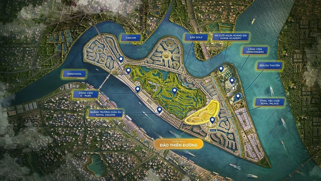 Vị trí phân khu Đảo Thiên Đường Isla Bella trên đảo Vũ Yên